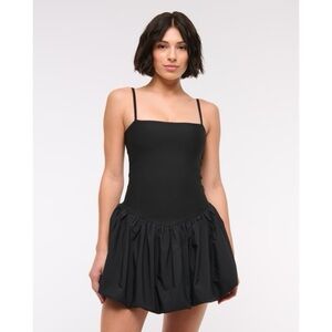 Abercrombie & Fitch Black Square-Neck Mini Dress